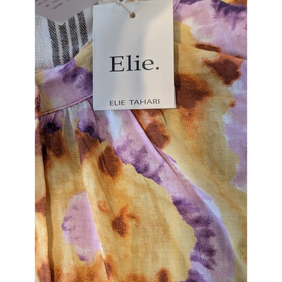 Elie by Tahari Women's Colorful Modal Button Up Blouse 3/4 Sleeves Size... - Picture 15 of 15